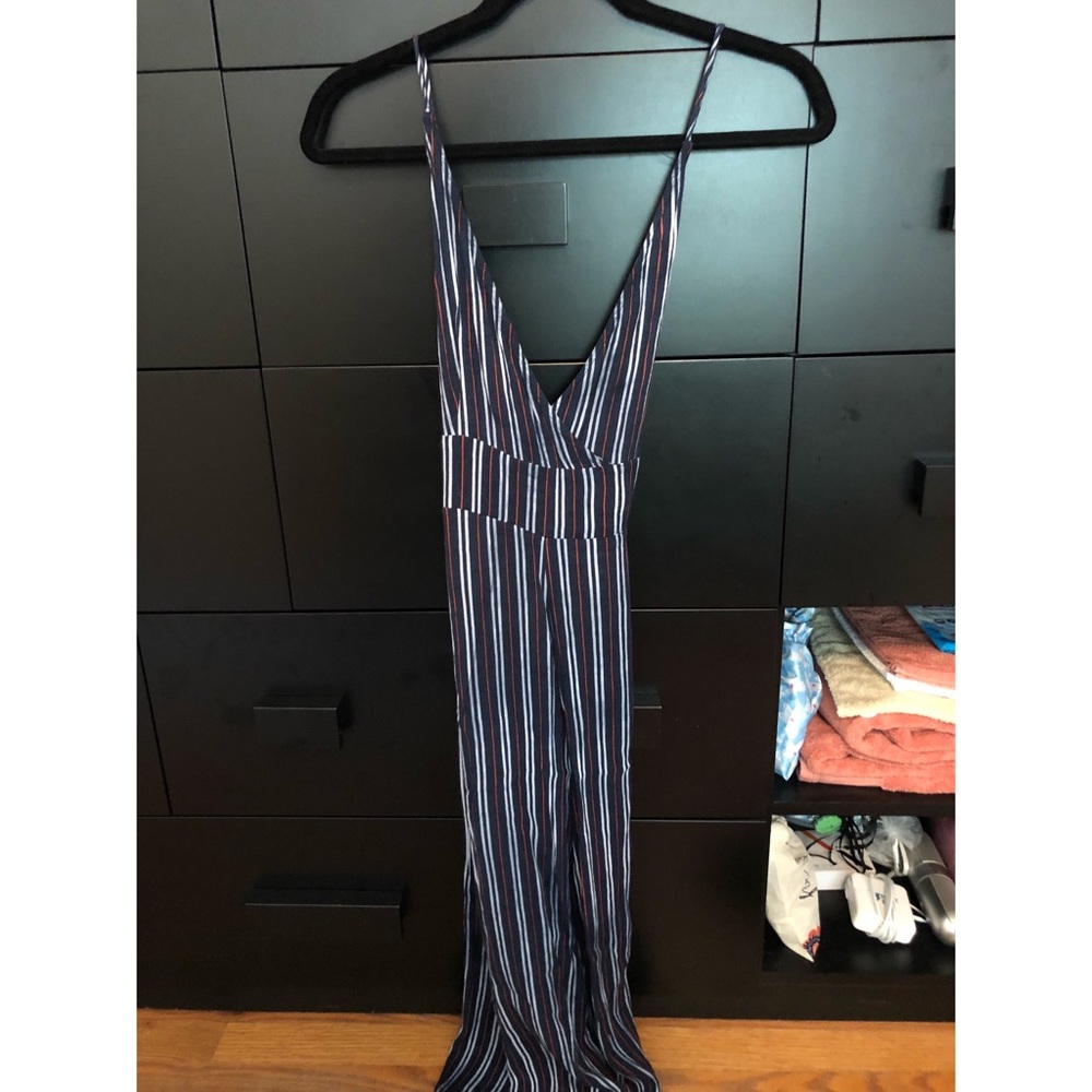 European striped jumpsuit